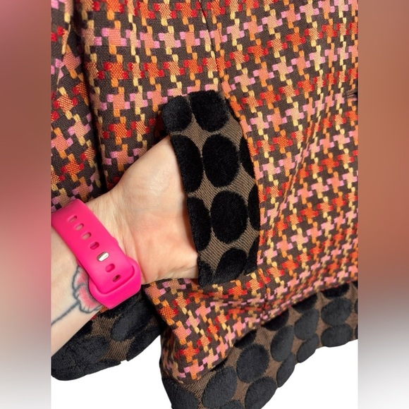 VTG Y2K Tweed Artsy Abstract Multi Pattern Colorful Blazer Anthro Britt Ryan 6 - Picture 12 of 13